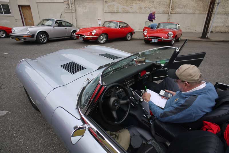 Dad checking his speed tables.