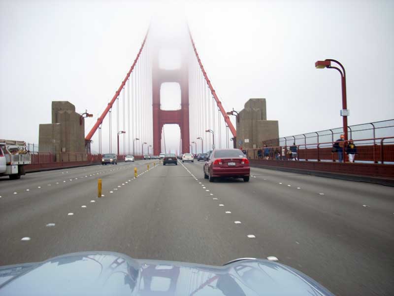 Nicholas' first view of The Golden Gate Bridge.