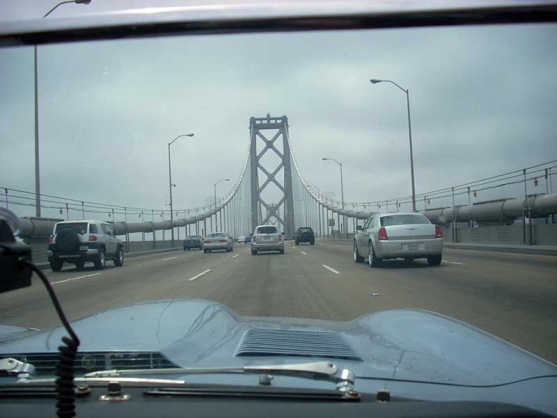 Crossing the Bay Bridge.