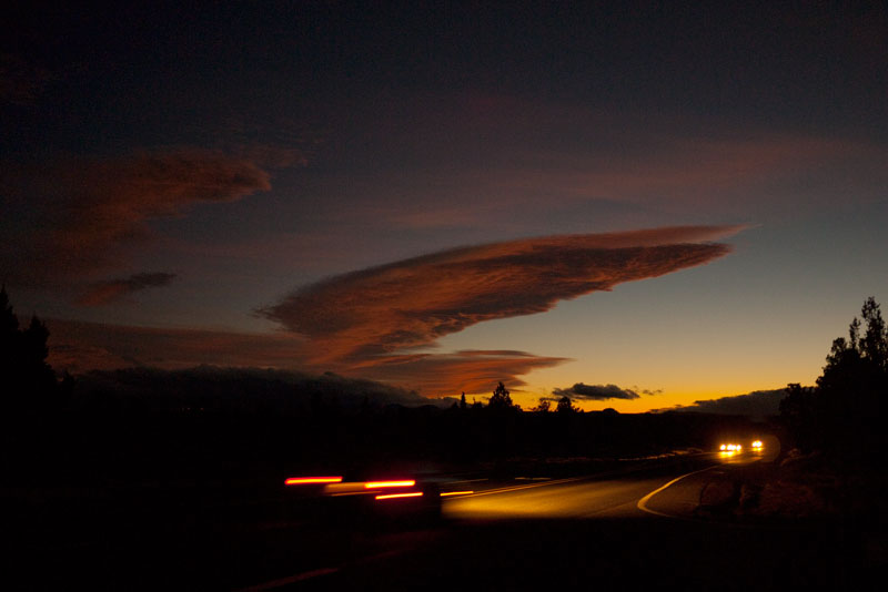 Twilight on the Powell Butte Highway.