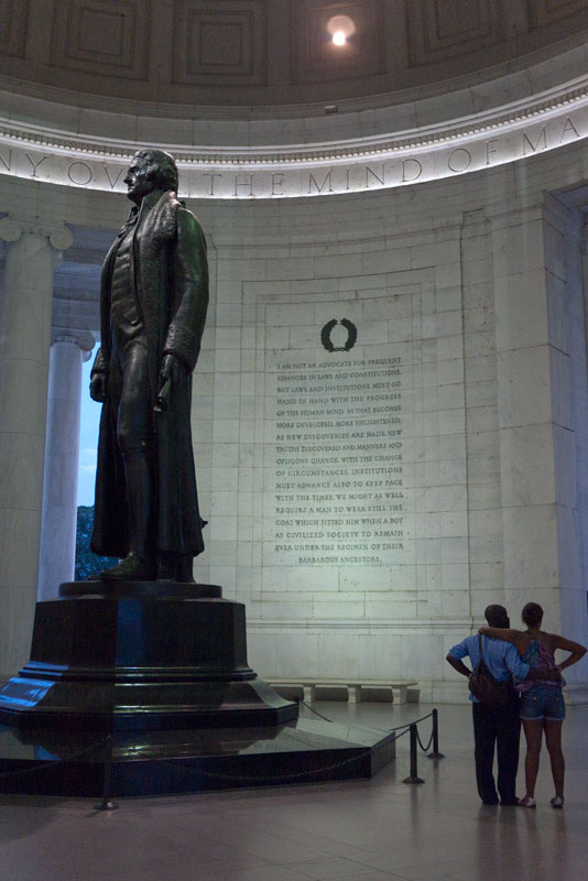 Inside the Jefferson Memorial.