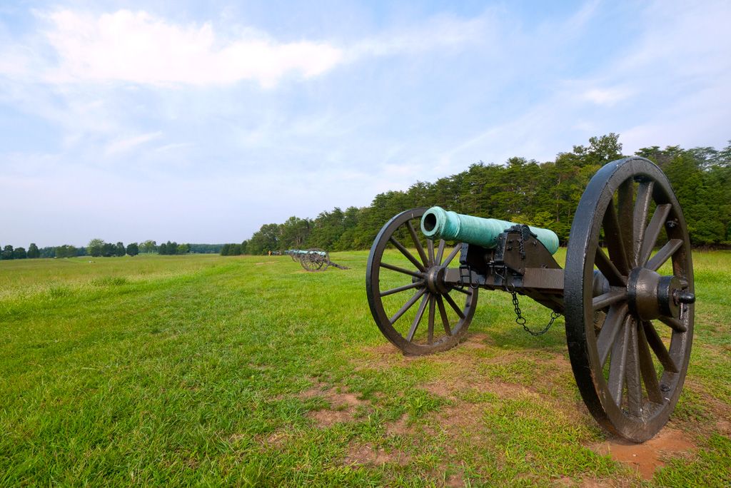 Guns of the Confederate line