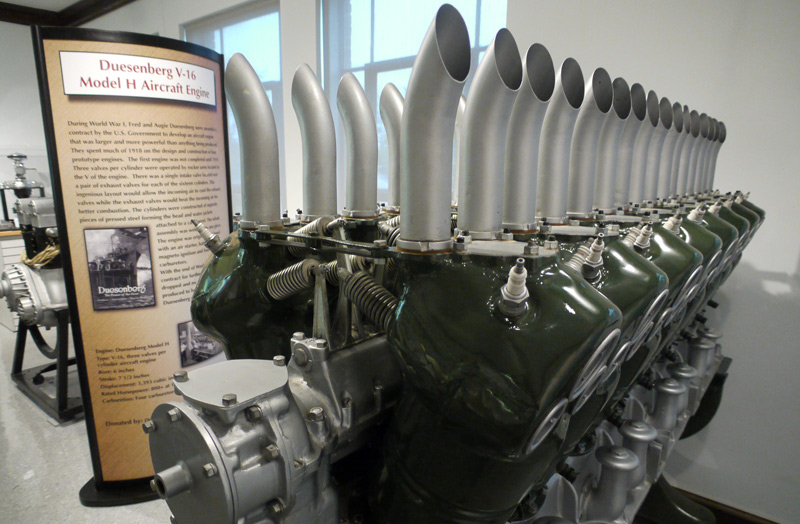 Above: A 16 Cylinder Duesenberg Aero engine.