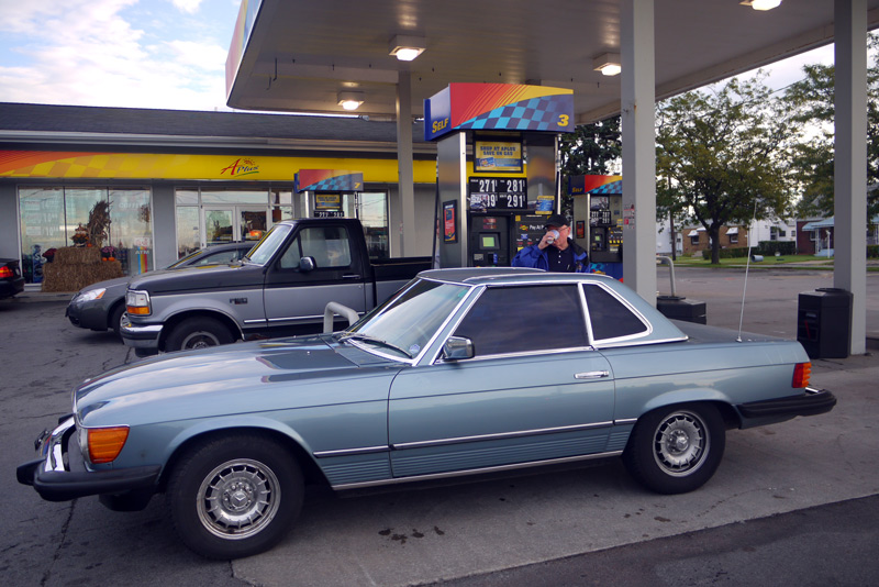 Above: Filling up on Regular, both Dad & the Cruise Missile.