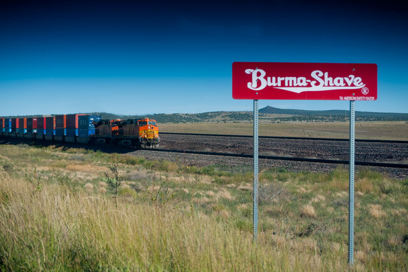 Route 66 still sports old Burma Shave signs.