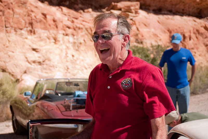 Jerry Mouton, immediately after ascending Moki Dugway in Utah.