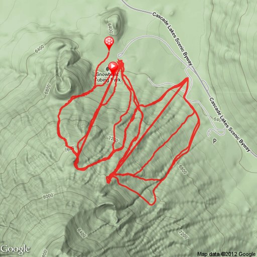 terrain map of our ski day