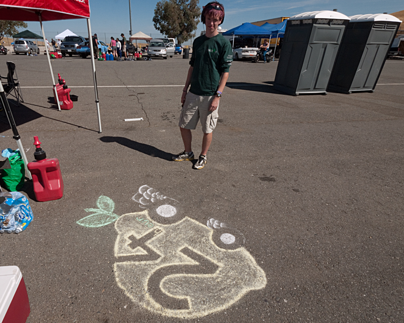 Nick did his now-traditional Lemon art in our paddock space while I was on-track Sunday.